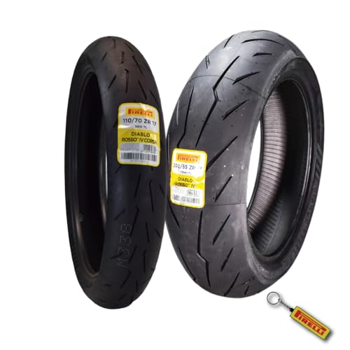 Pirelli Diablo Rosso IV Front & Rear Tire Set 110/70 ZR 17 & 200/55 ZR 17 - size: 110/70 ZR 17 54W; 200/55 ZR 17