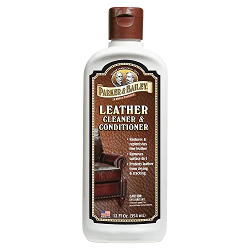 Parker & Bailey Leather Cleaner & Conditioner – Restores & Conditions, Cleaner For Upholstery or Car Interior, Car Seat Cleaner, Faux, Furniture, Handbags, Shoes & More 12oz