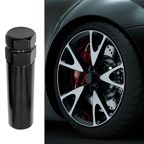 AUCELI 6 Point Spline Lug Nuts Key Tuner Socket Tool, Automotive Wheel Lock Removal Kit for Wrench with 3/4” & 13/16" Hex, Compatible with 12x1.5 12x1.25 1/2" x20 Thread Size, Universal Fit（Black） - color: Black