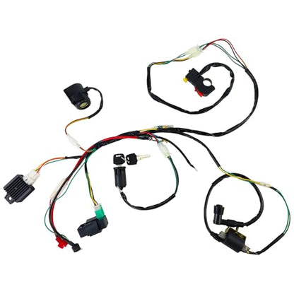 Wiring Harness Kit w/CDI Ignition Coil for 4-Stroke ATV 50-125cc