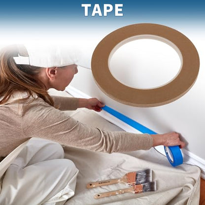 Painters Tape Easy Removal 0.2 Inches x 52.5 Yards Brown - color: Brown, size: 0.2 Inches x 52.5 Yards