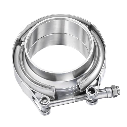 5 Inch V Band Clamp with Flange Male Female, 304 Stainless Steel V-Band Flange Kit For Turbo, Downpipes, Exhaust Systems - size: 5 inch