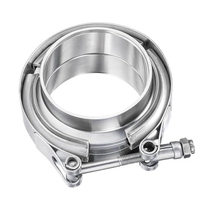 4 Inch V Band Clamp with Flange Male Female, 304 Stainless Steel V-Band Flange Kit For Turbo, Downpipes, Exhaust Systems - size: 4 inch