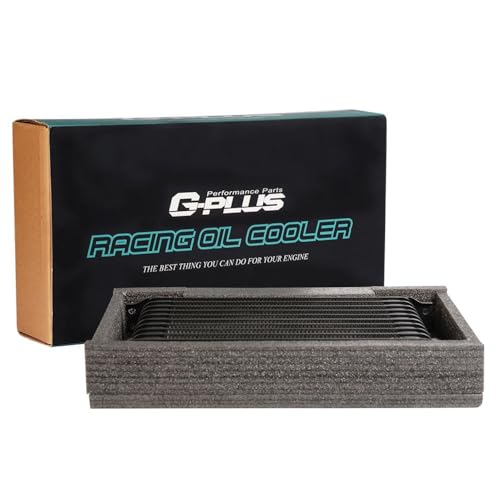 G-PLUS AN10-10AN 15 Row Japanese-style Universal Engine Aluminum Black Transmission Racing Oil Cooler - color: Black, size: 15 Row AN10