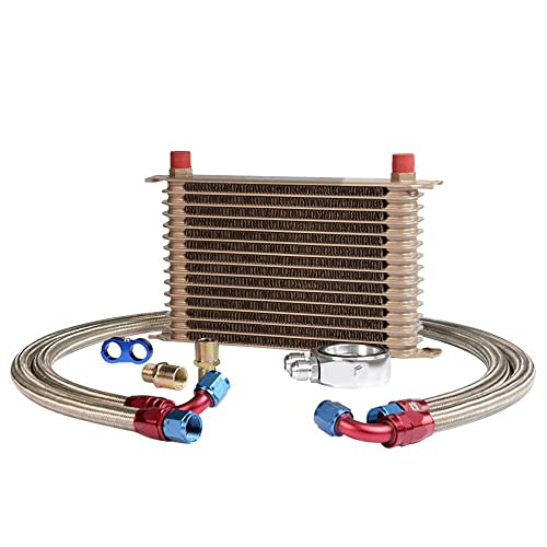 PIT66 Universal AN10 Engine Transmission Oil Cooler Fit Japanese Model - color: Gold, size: 15 Row Japanese Model-B Set