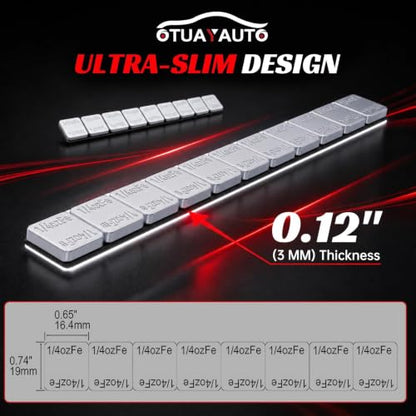 OTUAYAUTO 1/4oz 240pcs Chrome Adhesive Stick-On Wheel Weights 60oz/Box - color: Chrome, size: 240 PCS