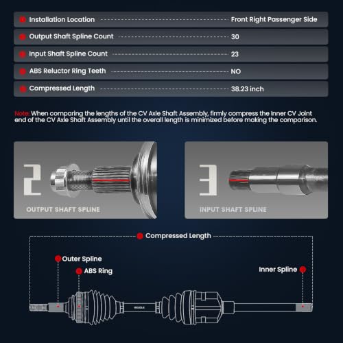 KELOKE CV Axle Shaft Assembly Compatible with Lexus - size: Front Right Passenger Side