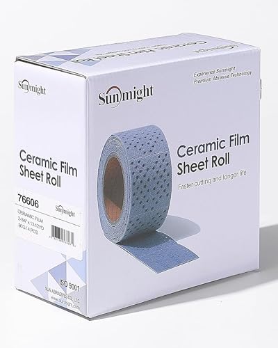 Sunmight Ceramic Film Sandpaper Roll 2.75" x 13.12yd 80G — Hook & Loop Sand Paper Sheets for Auto Body, Car Sanding, Wood, Metal, Longboard Block Tools | Wet Dry Automotive Shop Supplies, Wet Dry Use - size: 80G Grip
