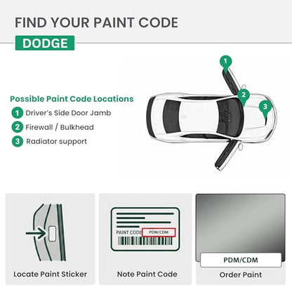ERA Paints - PDM/CDM - Mineral Gray Metallic for DODGE Exact OEM Color Match Automotive Touch Up Paint for Cars - Spray Paint with Premium Spray Nozzle - Essential Kit - Made in USA - style: Spray - Essential Kit
