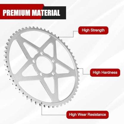 58T Sprocket + 420H Chain 112 Links + 8 Connecting Master Links Non O-Ring Heavy Duty Drive Chain MX/SX Racing for Surron Sur-Ron Sur Ron Light Bee Motorcycle Bicycle Go Kart Mini Trail Bike
