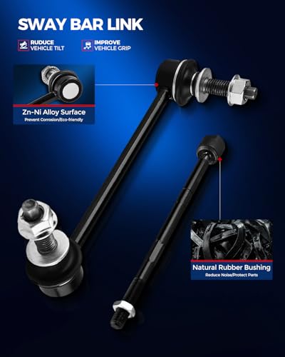 KAX Front Lower Control Arm w/Ball Joint & Sway Bar Link Tie Rod Ends for 2009 2010 2011 2012 2013 2014 2015 Do/dge Journey Suspension Kit K641333 K641334 12pcs