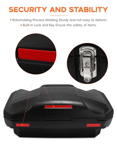 TCT-MOTORPARTS 96L Black ATV Rear Cargo Storage Box & Lounger Seat Trunk - color: 96L