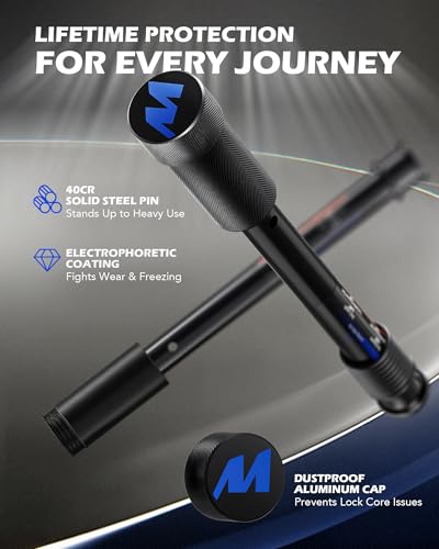 OMT Locking Hitch Pin Set with 5/8" Pin for 2 2.5 3 Inch Receiver - color: Black, size: 2, 2.5 & 3 in - 1 Pack