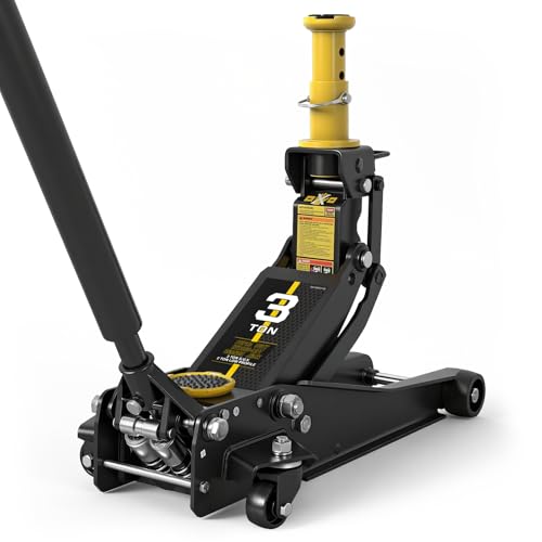 YELLOW JACKET Foldable Floor Jack 3 Ton Low and High Profile Professional Service Jack with Dual Piston Quick Lift Pump, Home and Workshop Car Maintenance for Various Vehicles - size: 3 ton foldable