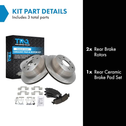 TRQ Rear Ceramic Brake Pad & Rotor Kit - style: BKA11192