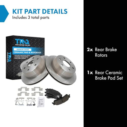 TRQ Rear Ceramic Brake Pad & Rotor Kit - style: BKA11192