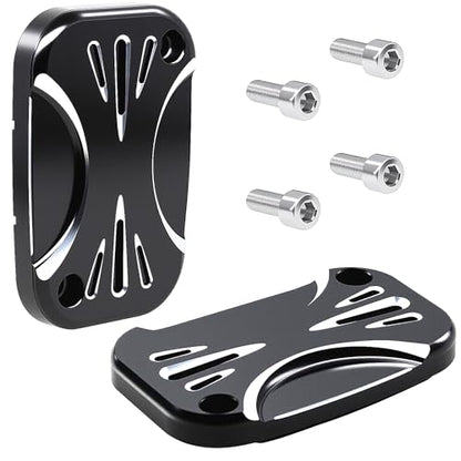 Brake Master Clutch Cylinder Covers CNC Aluminium Brake Master Cylinder Fluid Reservoir Cap Compatible with Harley Touring Electra Glide Road Glide 2008-2017. (style-2) - color: style-2