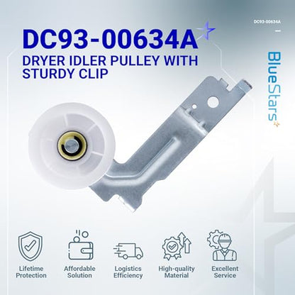 [Upgraded Dual Ball Bearings] BlueStars DC93-00634A Dryer Idler Pulley - size: Pack of 1
