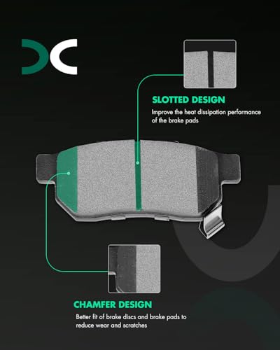 SCITOO Rear Brake Kits Drilled & Slotted Brakes Rotor Brakes Pads:D374;3258 - size: Rear 3258 + D374 [2+4PCS]