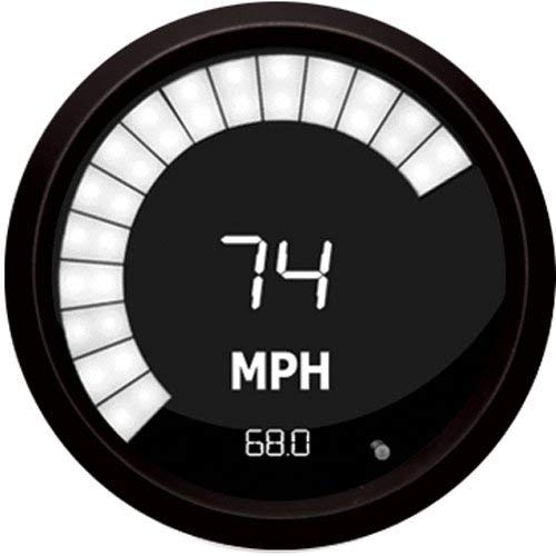 Intellitronix Memory Speedometer and Tachometer - LED Digital Bargraph with High Speed Recall, Black Bezel, 3-3/8 Inch Universal Fit, 0-255 MPH & 0-9900 RPM - M9222 (White) - color: White