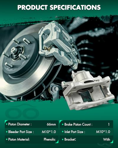 SCITOO Front Left Disc Brake Caliper With Bracket 18B5484 - size: Front Driver[18B5484]