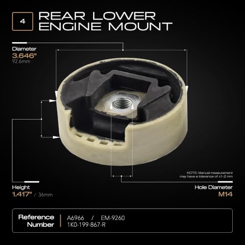 5PCS Engine Motor and Transmission Mount Kit Compatible with 2005-2018 Volkswagen Jetta 2.5L and 2006-2009 Rabbit 2.5L L5 Replacement A4927 A4928 A6962 A6966 A6969 - size: 2005-2018 Volkswagen Jetta 2.5L