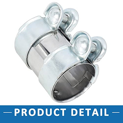 Exhaust Pipe Sleeve Connector Clamp Coupler 1K0253141M 56 x 94 mm Exhaust Band Clamp Sleeve for Volkswagen Golf 1991-2006,2010-2013 Stainless Steel Silver Tone