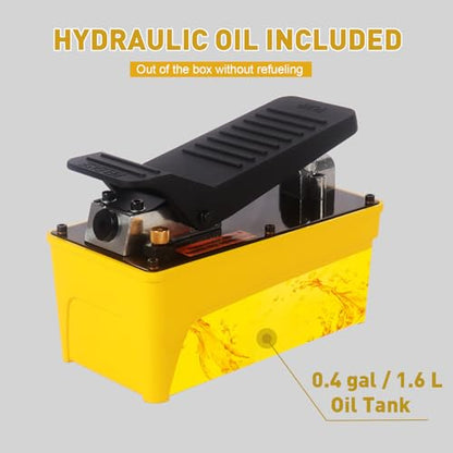 Air Hydraulic Pump, 10000 PSI High Pressure Output, Foot Pedal Pump, Yellow - color: Yellow
