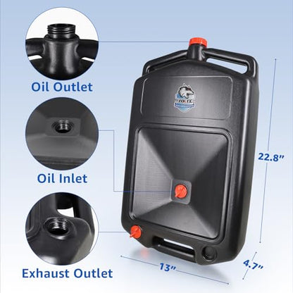 HKTE 2.6 Gallon Low Profile Oil Drain Pan, HDPE Container for Vehicles