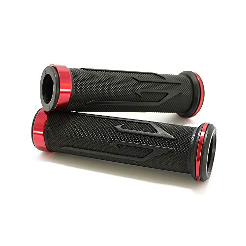 Black Motorcycle 7/8" Hand Grips Handle BAR Gel for Yamaha YZF 600 R1 R1M R6 R6S(Red) - color: Red