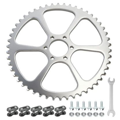 50 Tooth Rear Sprocket 420 Chain Compatible with #40 41 420 Chain - color: Silver-50 Tooth