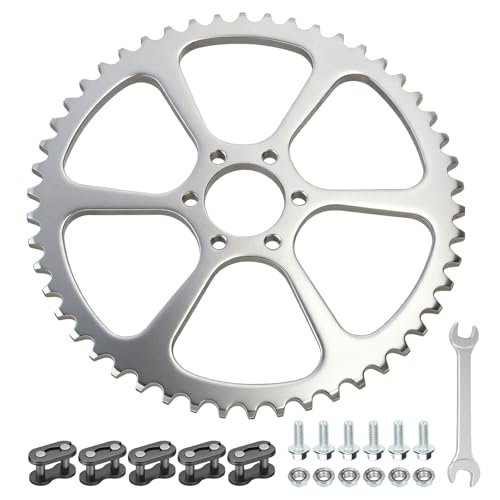 50 Tooth Rear Sprocket 420 Chain Compatible with #40 41 420 Chain - color: Silver-50 Tooth