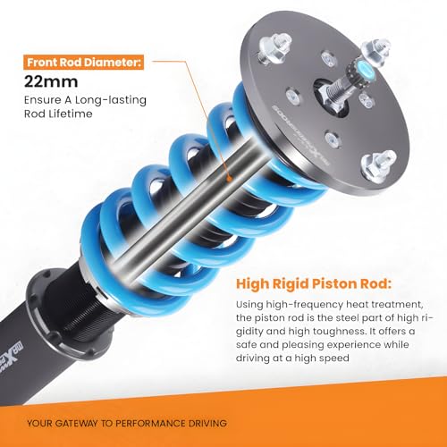 maXpeedingrods Coilover for Lexus LS400 UCF20 1995-2000, 24 Levels Damper Adjustable Shock Absorber Struts, Height Adjustable T6 Upgraded Suspension Lowering Kits Blue