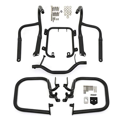 Worldmotop Engine Guard Highway Crash Bar Protector Replacement for BMW R1200RT R 1200RT 2004-2013 (Front and Rear-black) - size: Front and Rear-black