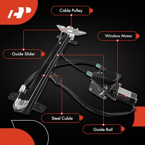 A-Premium Front Passenger Side Power Window Regulator with Motor (2-Pin) - size: Front Passenger Side
