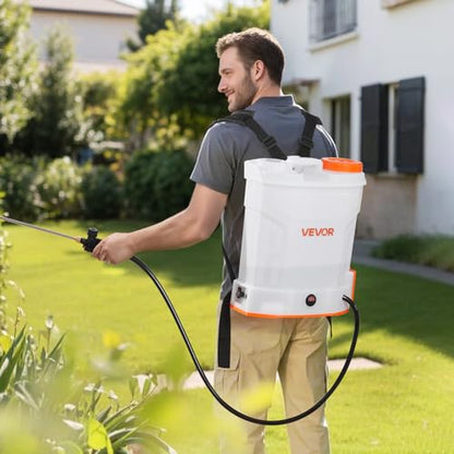 VEVOR Battery Powered Backpack Sprayer 3.2 Gal, Powerful Electric Sprayer, Weed Sprayer for Garden and Lawn, Adjustable 0-90 PSI, 2 Retractable Wands & 5 Nozzles, Yard Sprayer - size: 3.2 Gal