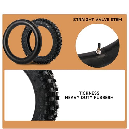 Rear Tire 90/100-14, 3.00-14" Inner Tube for 125cc 140cc 150cc Coolster TaoTao Apollo RFZX18 CRF80R KLX125 KLX140 RM80 YZ80 YZ85 TTR125 Coolster Pit Dirt Bike Off Road Motocross Heavy Duty - size: 90/100-14"