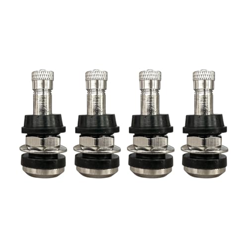 4PCS TR416 Metal Valve Stems, High-Pressure Car Tire Valve Stems, Brass Rubber Clamp-in Tire Valves, Tubeless Valves Outer Mount Fit for 0.453" and 0.625" Rim Holes Long 1-1/2"