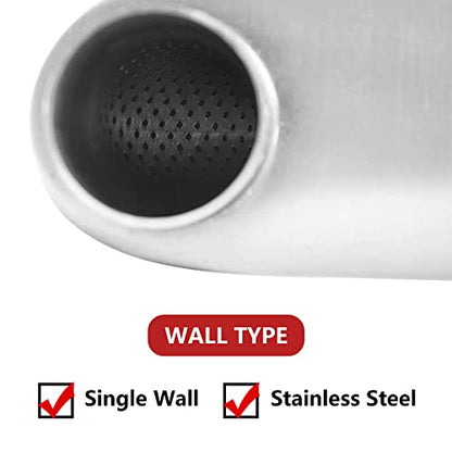 3 inch Universal Exhaust Muffler,Straight-Through Performance Muffler Resonator with Stainless Steel Exhaust Tip for Cars, Trucks(3''Inlet/Outlet) - size: 3in, style: OFF in | OFF out