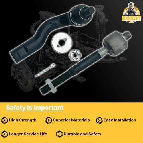 4pcs Front Inner & Outer Tie Rod Ends Kit Fit for Ford Fusion 2.5L L4 / 3.0L V6 2010-2012, Fits for Lincoln MKZ 2.5L L4 2011-2012, Fit for Mercury Milan 2010-2011 | ES800797 ES800798 EV800774 - size: ES800797 ES800798 EV800774 X2