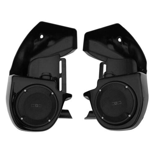 TCMT Lower Vented Leg Fairing 6.5" Speaker Grills Fits For Harley Touring Road King Street Glide Electra Glide Ultra-Classic Road Glide 1983-2013 - color: Vivid Black #1