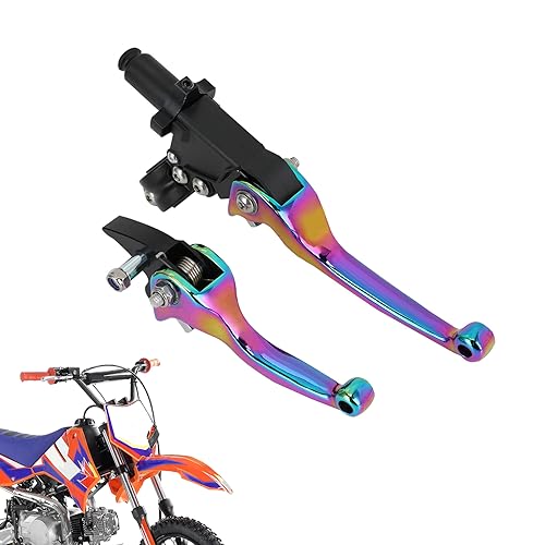 JFG RACING Motorcycle Brake Clutch Lever 7/8" 22mm Folding Levers Aluminum Alloy Universal for CRF50 KLX SSR TTR 110 125 150 200 250cc Dirt Pit Bike ATV Mini Bike Quenching - color: Quenching