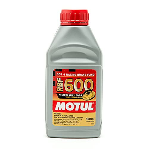 Motul (12 Pack) 100949 RBF 600 DOT 4 100% Synthetic Factory Line Racing Brake Fluid with Premium Motul Sticker (12)