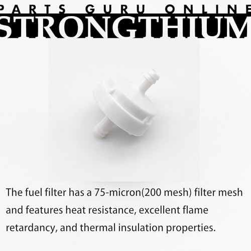 Strongthium 4PCS 394358s Lawn Mower 1/4" Inline Gas Fuel Filter with Clamps - size: white 4pcs