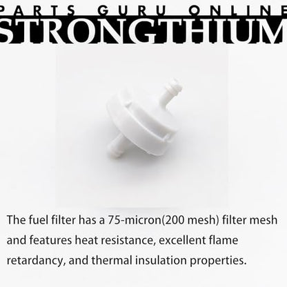 Strongthium 4PCS 394358s Lawn Mower 1/4" Inline Gas Fuel Filter with Clamps - size: white 4pcs