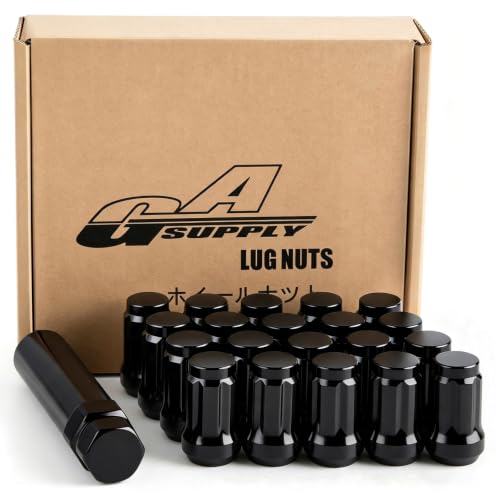 GAsupply 12x1.5 Black Lug Nuts, 1.38" 35mm Tall Conical Seat, 20pcs+1 Key - color: Black, size: M12x1.5, style: 20 Pack-1.38" Tall