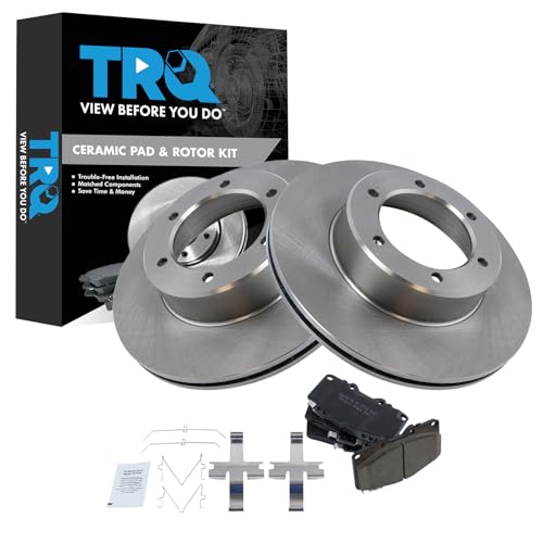 TRQ Front Brake Pad and Rotor Set Ceramic Vented Rotors - style: BKA11770