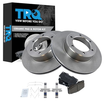 TRQ Front Brake Pad and Rotor Set Ceramic Vented Rotors - style: BKA11770