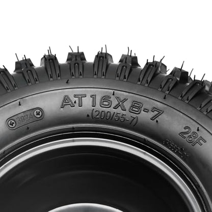 4pcs 7 inch Tubeless Wheels 4 Lug Wheel 110mm Bolt Pattern 16x8-7 ATV Wheel Tires Rims 200/55-7 16x8.00-7 16x8x7 Go-Kart Tires 4 PR for Taotao Buggy Quad Bike Golf Cart Mini Bike Off Road 4PR