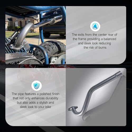 Exhaust For Coleman CT100U Mini bike - color: Silver, size: Exhaust Pipe